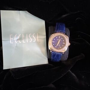 Ecclissi Blue Watch with Silver Accents
